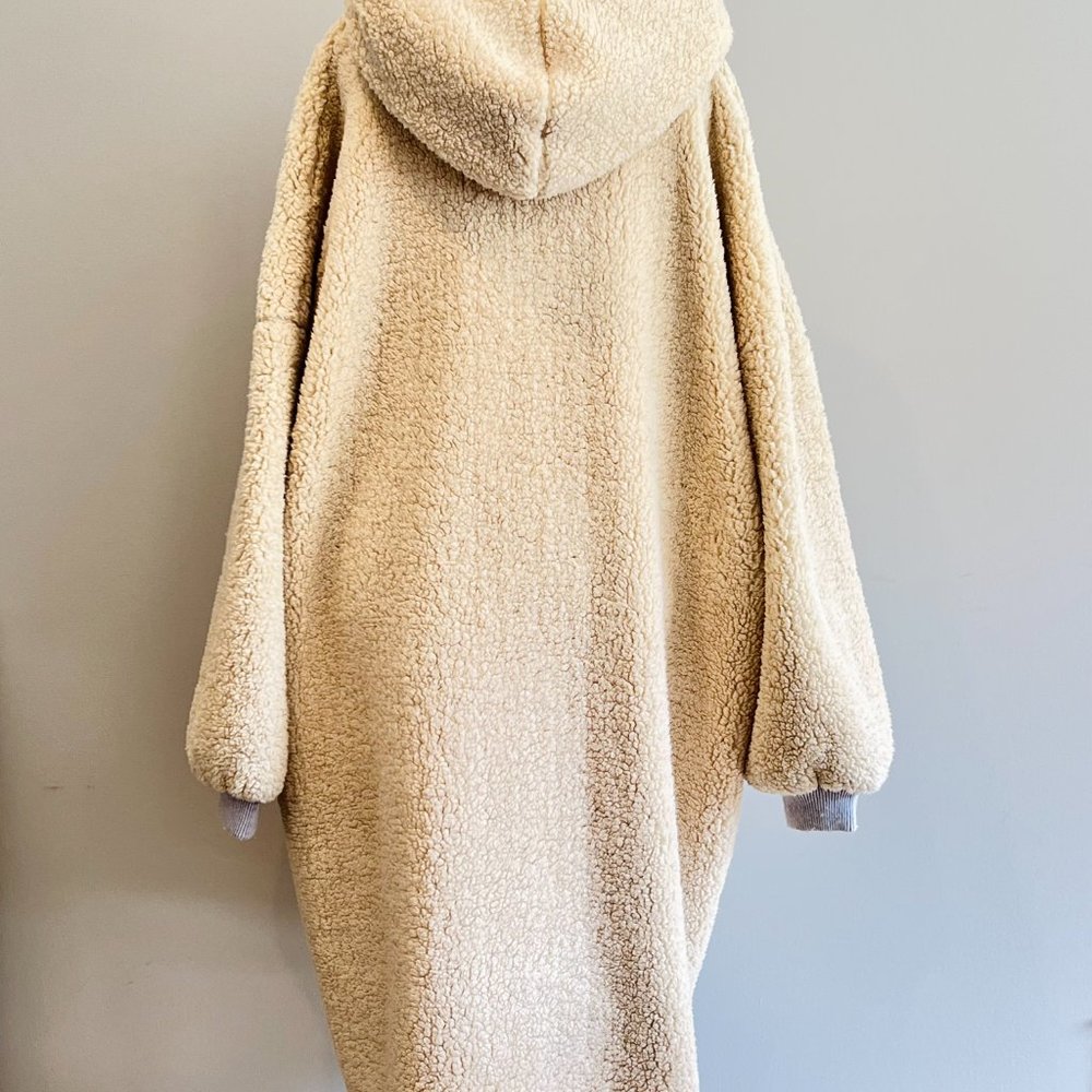 FREE PEOPLE Snuggle Me Sherpa Fleece Pullover Maxi Hooded Coat - Picture 6 of 14